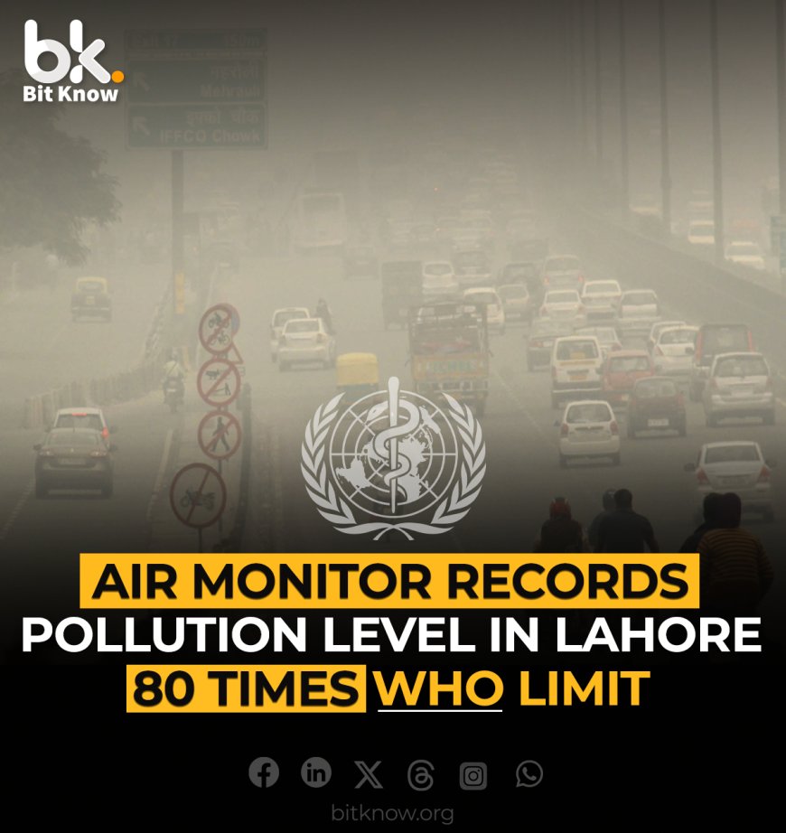 Lahore’s Air Pollution Reaches Record High, Exceeds WHO Safe Levels by 80 Times