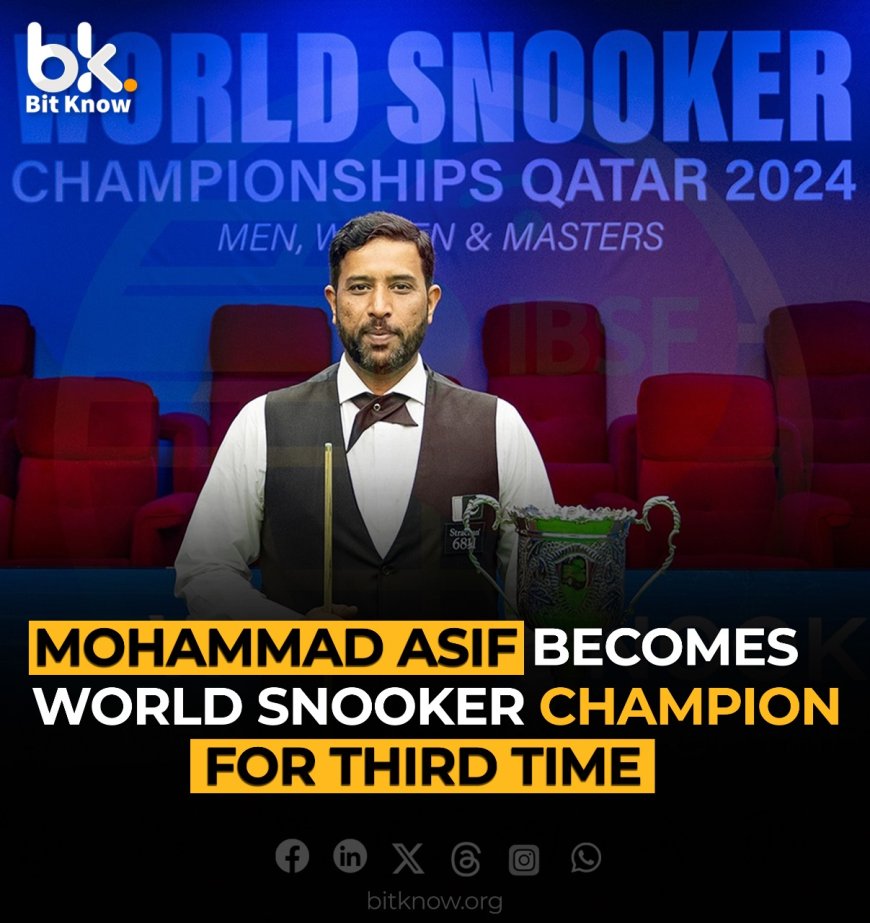 Mohammad Asif Secures Third World Snooker Crown