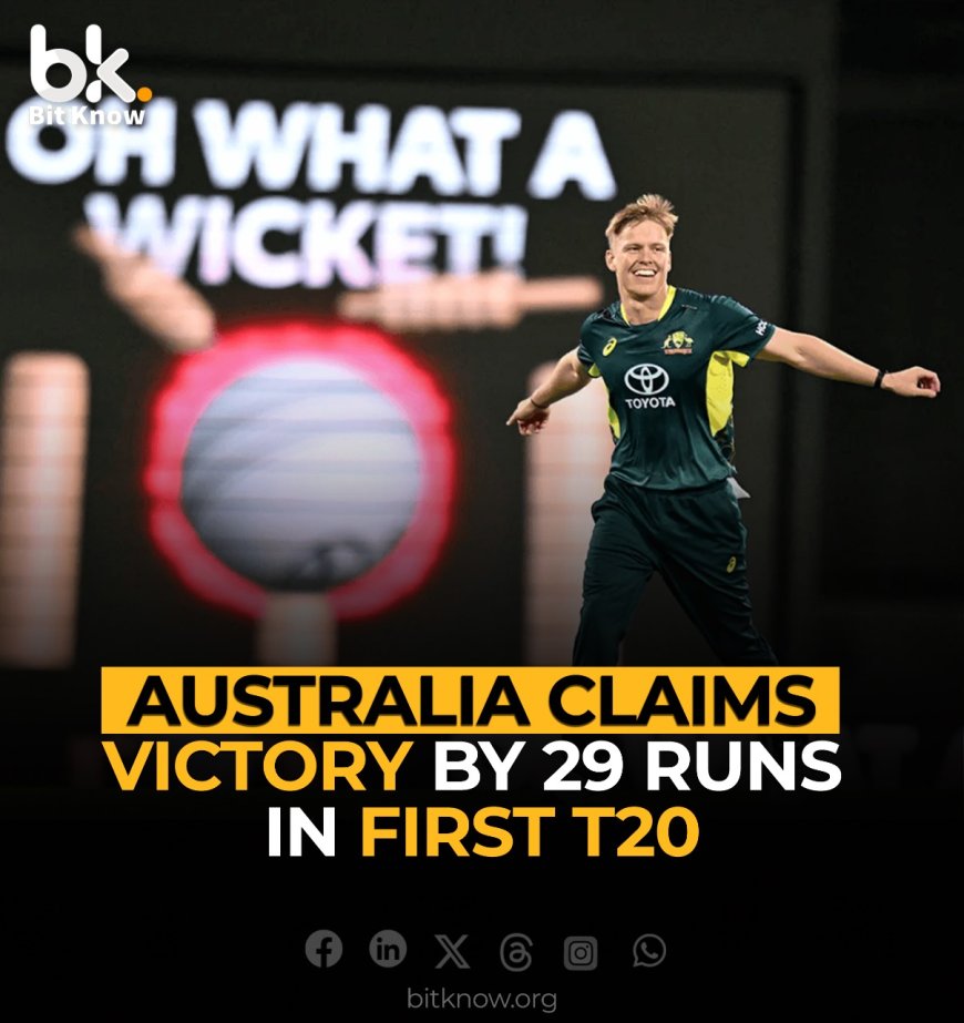 Australia Claims Victory by 29 Runs in First T20